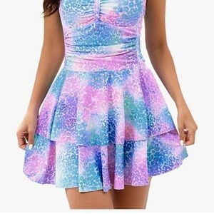 Colorful Leopard Print swim dress